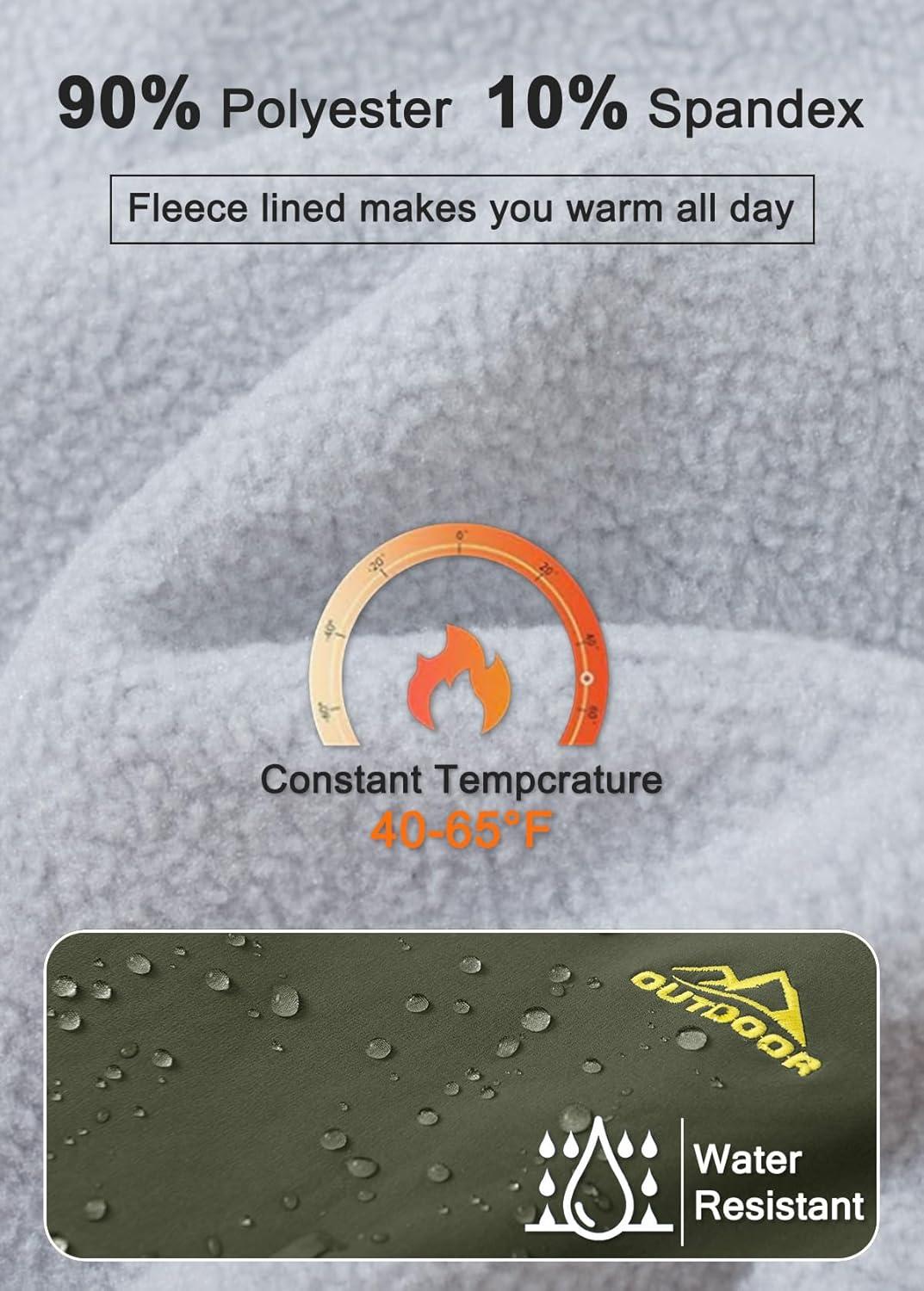 imageMAGCOMSEN Womens Fleece Lined Waterproof Insulated Snow Ski Pants Winter Warm Hiking Pants Outdoor SoftshellArmy Green