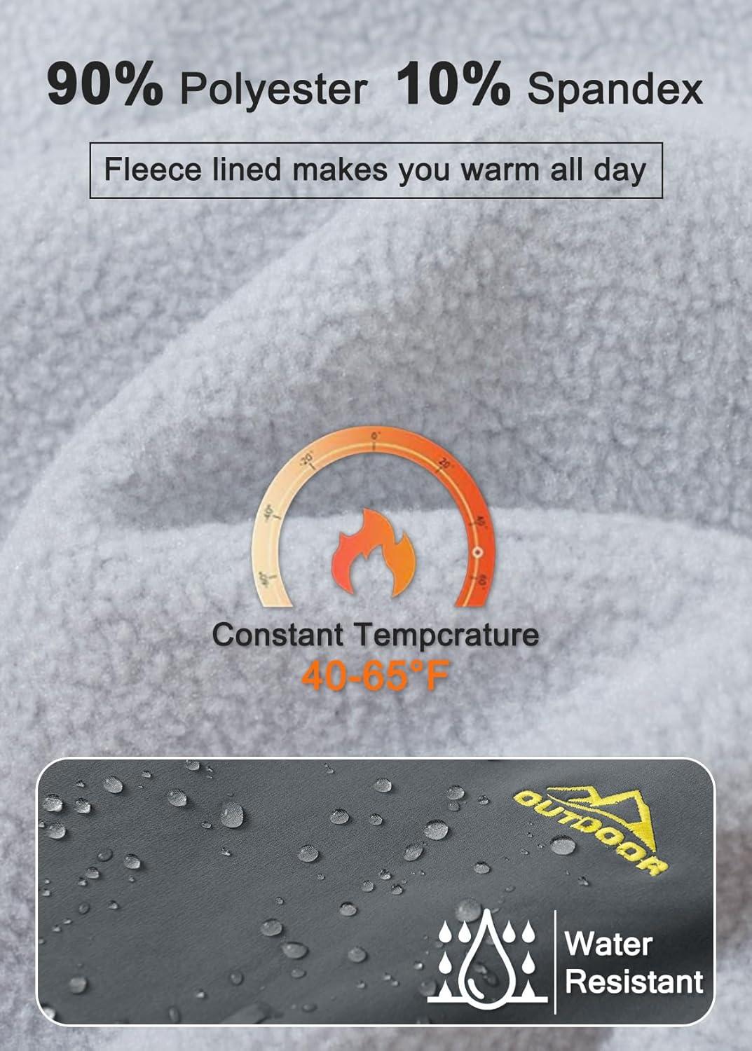 imageMAGCOMSEN Womens Fleece Lined Waterproof Insulated Snow Ski Pants Winter Warm Hiking Pants Outdoor SoftshellDark Grey