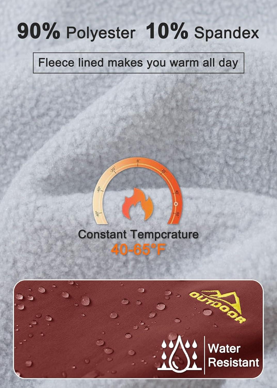 imageMAGCOMSEN Womens Fleece Lined Waterproof Insulated Snow Ski Pants Winter Warm Hiking Pants Outdoor SoftshellDark Orange