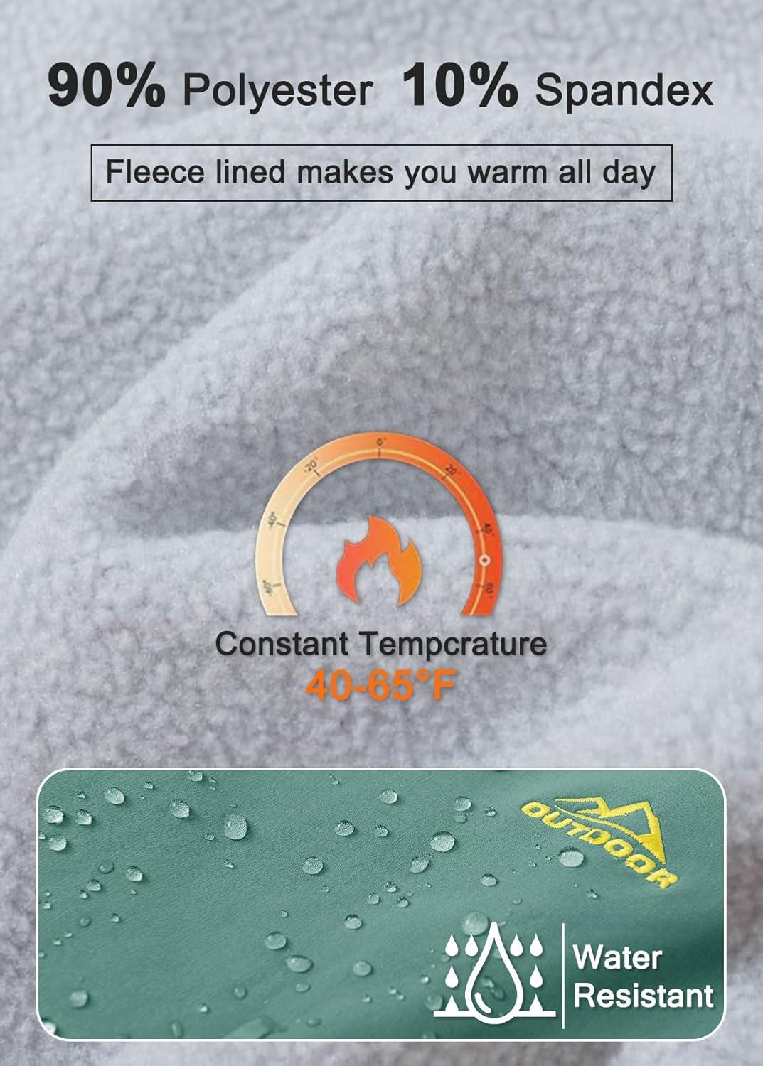 imageMAGCOMSEN Womens Fleece Lined Waterproof Insulated Snow Ski Pants Winter Warm Hiking Pants Outdoor SoftshellFern Green