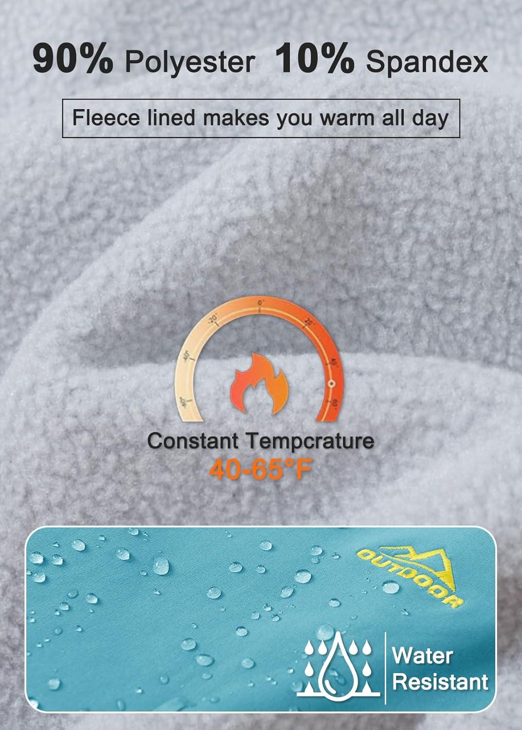 imageMAGCOMSEN Womens Fleece Lined Waterproof Insulated Snow Ski Pants Winter Warm Hiking Pants Outdoor SoftshellIce Blue