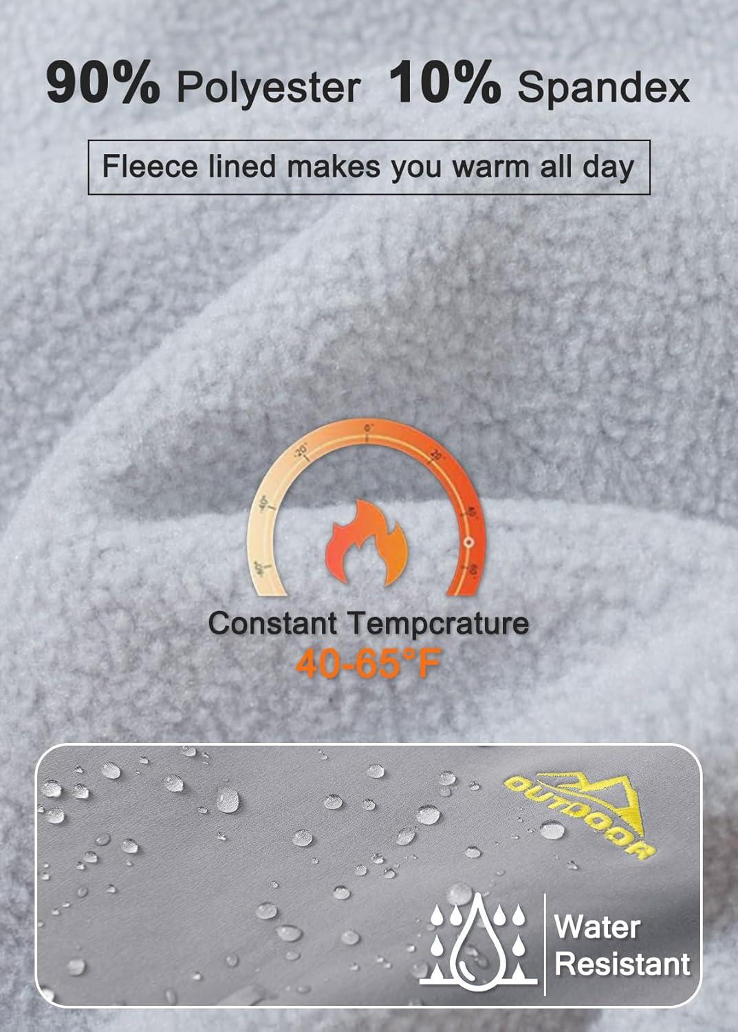 imageMAGCOMSEN Womens Fleece Lined Waterproof Insulated Snow Ski Pants Winter Warm Hiking Pants Outdoor SoftshellLight Grey