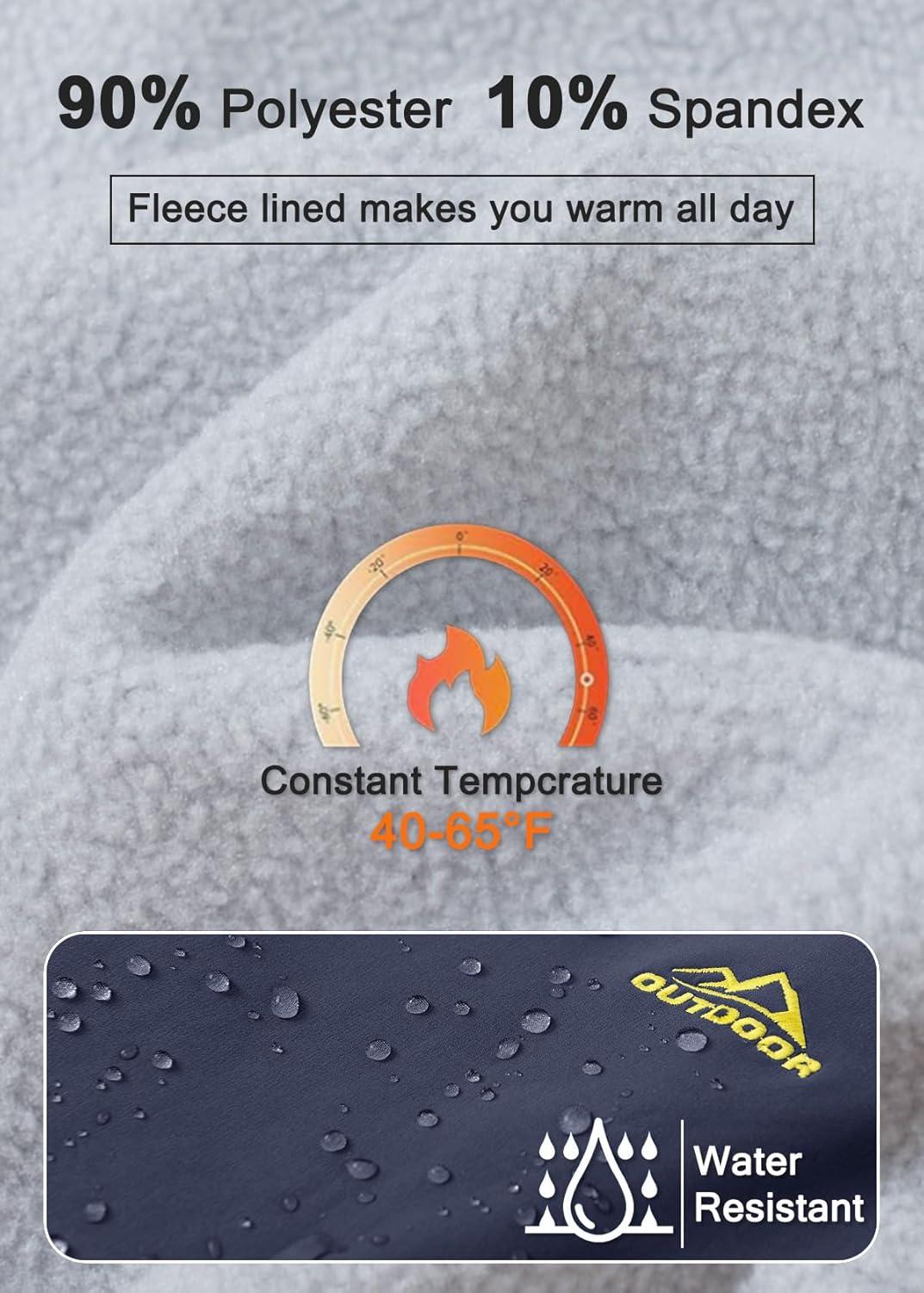 imageMAGCOMSEN Womens Fleece Lined Waterproof Insulated Snow Ski Pants Winter Warm Hiking Pants Outdoor SoftshellNavy