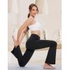 imageMAGCOMSEN Leggings for Women Flare Yoga Pants Foldover High Waisted Tummy Control Pants with Pockets CasualBlack