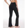 imageMAGCOMSEN Leggings for Women Flare Yoga Pants Foldover High Waisted Tummy Control Pants with Pockets CasualBlack