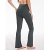 imageMAGCOMSEN Leggings for Women Flare Yoga Pants Foldover High Waisted Tummy Control Pants with Pockets CasualDark Grey