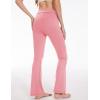 imageMAGCOMSEN Leggings for Women Flare Yoga Pants Foldover High Waisted Tummy Control Pants with Pockets CasualGray Pink