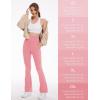imageMAGCOMSEN Leggings for Women Flare Yoga Pants Foldover High Waisted Tummy Control Pants with Pockets CasualGray Pink