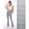 imageMAGCOMSEN Leggings for Women Flare Yoga Pants Foldover High Waisted Tummy Control Pants with Pockets CasualLight Gray