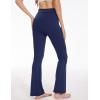 imageMAGCOMSEN Leggings for Women Flare Yoga Pants Foldover High Waisted Tummy Control Pants with Pockets CasualNavy