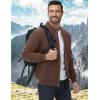 imageMAGCOMSEN Mens Bomber Jacket Casual Windproof Quilted Jacket Full Zip Windbreaker Winter Warm Varsity Jacket with PocketsCoffee