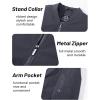 imageMAGCOMSEN Mens Bomber Jacket Casual Windproof Quilted Jacket Full Zip Windbreaker Winter Warm Varsity Jacket with PocketsDark Grey