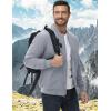 imageMAGCOMSEN Mens Bomber Jacket Casual Windproof Quilted Jacket Full Zip Windbreaker Winter Warm Varsity Jacket with PocketsLight Grey