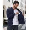 imageMAGCOMSEN Mens Bomber Jacket Casual Windproof Quilted Jacket Full Zip Windbreaker Winter Warm Varsity Jacket with PocketsNavy