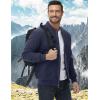 imageMAGCOMSEN Mens Bomber Jacket Casual Windproof Quilted Jacket Full Zip Windbreaker Winter Warm Varsity Jacket with PocketsNavy