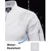 imageMAGCOMSEN Mens Bomber Jacket Casual Windproof Quilted Jacket Full Zip Windbreaker Winter Warm Varsity Jacket with PocketsWhite