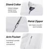 imageMAGCOMSEN Mens Bomber Jacket Casual Windproof Quilted Jacket Full Zip Windbreaker Winter Warm Varsity Jacket with PocketsWhite