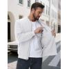 imageMAGCOMSEN Mens Bomber Jacket Casual Windproof Quilted Jacket Full Zip Windbreaker Winter Warm Varsity Jacket with PocketsWhite