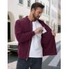 imageMAGCOMSEN Mens Bomber Jacket Casual Windproof Quilted Jacket Full Zip Windbreaker Winter Warm Varsity Jacket with PocketsWine Red