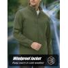 imageMAGCOMSEN Mens Lightweight Softshell Jacket Fleece Lined Tactical Waterproof Windbreaker Rain Jacket for Outdoor HikingArmy Green