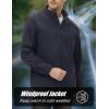 imageMAGCOMSEN Mens Lightweight Softshell Jacket Fleece Lined Tactical Waterproof Windbreaker Rain Jacket for Outdoor HikingBlack