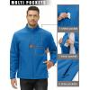 imageMAGCOMSEN Mens Lightweight Softshell Jacket Fleece Lined Tactical Waterproof Windbreaker Rain Jacket for Outdoor HikingBlue Green
