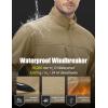 imageMAGCOMSEN Mens Lightweight Softshell Jacket Fleece Lined Tactical Waterproof Windbreaker Rain Jacket for Outdoor HikingKhaki