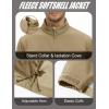 imageMAGCOMSEN Mens Lightweight Softshell Jacket Fleece Lined Tactical Waterproof Windbreaker Rain Jacket for Outdoor HikingKhaki