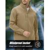 imageMAGCOMSEN Mens Lightweight Softshell Jacket Fleece Lined Tactical Waterproof Windbreaker Rain Jacket for Outdoor HikingKhaki