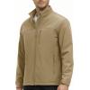 imageMAGCOMSEN Mens Lightweight Softshell Jacket Fleece Lined Tactical Waterproof Windbreaker Rain Jacket for Outdoor HikingKhaki
