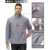 imageMAGCOMSEN Mens Lightweight Softshell Jacket Fleece Lined Tactical Waterproof Windbreaker Rain Jacket for Outdoor HikingLight Grey