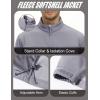imageMAGCOMSEN Mens Lightweight Softshell Jacket Fleece Lined Tactical Waterproof Windbreaker Rain Jacket for Outdoor HikingLight Grey