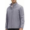 imageMAGCOMSEN Mens Lightweight Softshell Jacket Fleece Lined Tactical Waterproof Windbreaker Rain Jacket for Outdoor HikingLight Grey