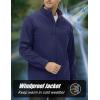 imageMAGCOMSEN Mens Lightweight Softshell Jacket Fleece Lined Tactical Waterproof Windbreaker Rain Jacket for Outdoor HikingNavy