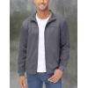 imageMAGCOMSEN Mens Track Jackets Lightweight FullZip Casual Coat Workout Running Athletic Active Jacket With PocketsDark Grey