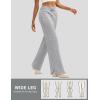 imageMAGCOMSEN Womens Fleece Lined Sweatpants Wide Leg Warm Winter Cotton High Waisted Lounge Straight Leg Pants PocketsLight Grey