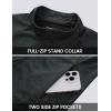 imageMAGCOMSEN Womens UPF 50 Athletic Jackets Full Zip Lightweight Workout Jacket SPF Sun Protection Shirts Hiking RunningBlack
