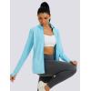 imageMAGCOMSEN Womens UPF 50 Athletic Jackets Full Zip Lightweight Workout Jacket SPF Sun Protection Shirts Hiking RunningLtblue