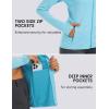 imageMAGCOMSEN Womens UPF 50 Athletic Jackets Full Zip Lightweight Workout Jacket SPF Sun Protection Shirts Hiking RunningLtblue
