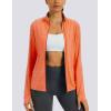 imageMAGCOMSEN Womens UPF 50 Athletic Jackets Full Zip Lightweight Workout Jacket SPF Sun Protection Shirts Hiking RunningOrange