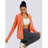 imageMAGCOMSEN Womens UPF 50 Athletic Jackets Full Zip Lightweight Workout Jacket SPF Sun Protection Shirts Hiking RunningOrange