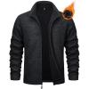 imageMAGCOMSEN Mens Fleece Jacket Lightweight Full Zip Jackets Casual Soft Warm Winter Coats Zip Up Sweater with PocketsBlack Heather