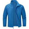 imageMAGCOMSEN Mens Lightweight Softshell Jacket Fleece Lined Tactical Waterproof Windbreaker Rain Jacket for Outdoor HikingBlue Green
