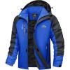 imageMAGCOMSEN Mens Winter Jacket Water Resistant Ski Snow Coat Warm Fleece Parka Raincoats with Hood MultiPocketsBlue