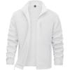 imageMAGCOMSEN Mens Winter Zip Up Polar Fleece Jacket Athletic Tactical Hiking Outdoor Jackets with 3 PocketsWhite