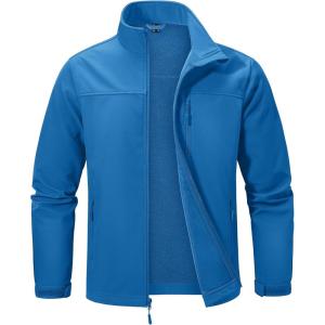 imageMAGCOMSEN Mens Lightweight Softshell Jacket Fleece Lined Tactical Waterproof Windbreaker Rain Jacket for Outdoor HikingBlue Green