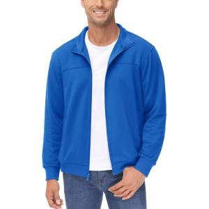 imageMAGCOMSEN Mens Track Jackets Lightweight FullZip Casual Coat Workout Running Athletic Active Jacket With PocketsBright Blue