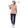 imageMAGCOMSEN Womens Golf Shirts Short Sleeve Polo Collared Tennis Shirt V Neck Quick Dry Sun Protection UPF 50Apricot