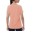 imageMAGCOMSEN Womens Golf Shirts Short Sleeve Polo Collared Tennis Shirt V Neck Quick Dry Sun Protection UPF 50Apricot