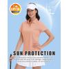 imageMAGCOMSEN Womens Golf Shirts Short Sleeve Polo Collared Tennis Shirt V Neck Quick Dry Sun Protection UPF 50Apricot